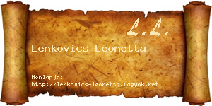 Lenkovics Leonetta névjegykártya